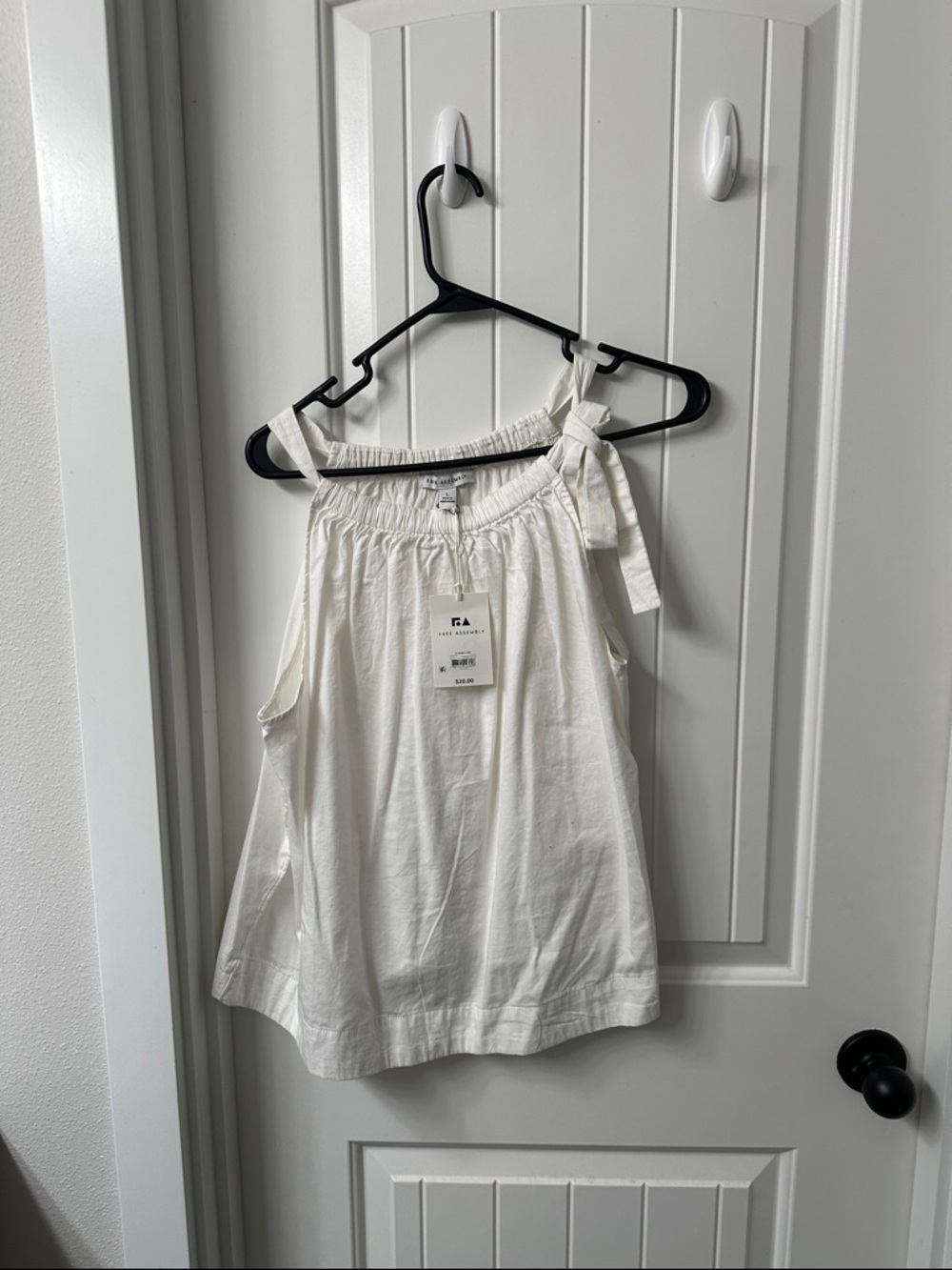 Tie-Shoulder Cream Cotton Camisole